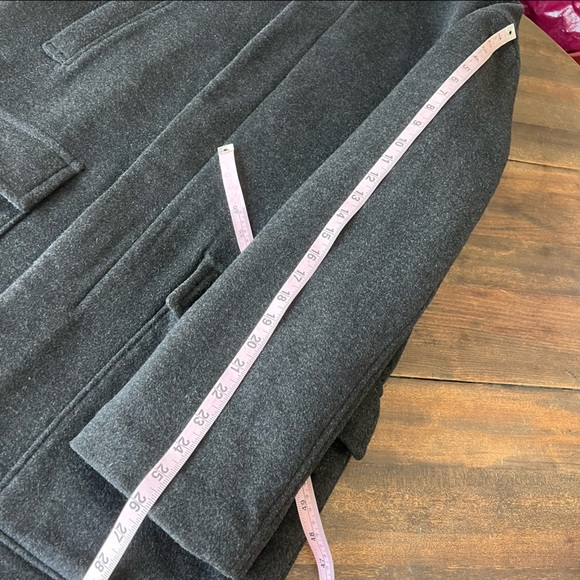 French Connection Wool Blend Gray Longline Mid Length Winter Jacket Small - Picture 15 of 15